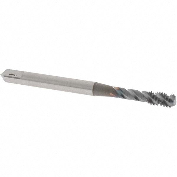 OSG 136308 Spiral Flute Tap: #8-32, UNC, 3 Flute, Bottoming, 3B Class of Fit, Vanadium High Speed Steel, TICN Finish Image