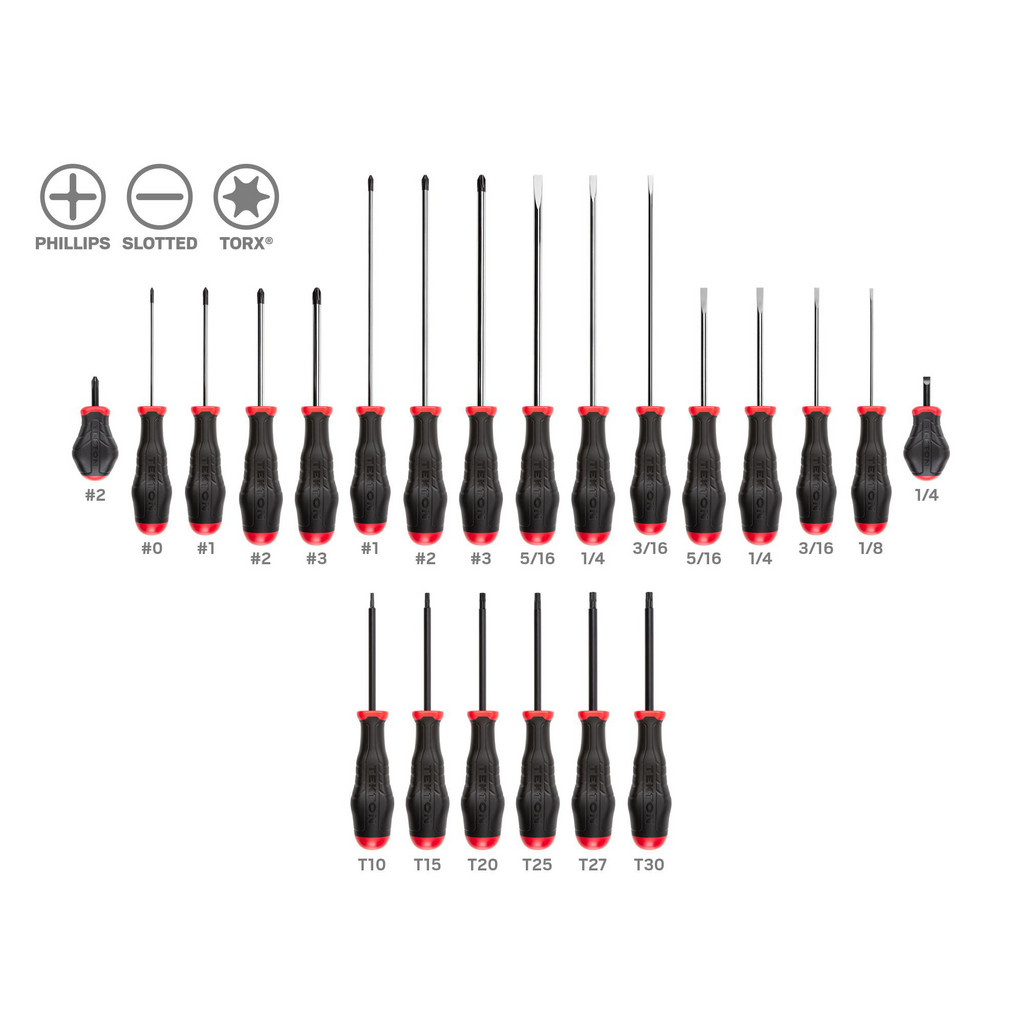 Tekton - Phillips, Slotted & Torx® Screwdriver Set: 22 Pc | MSC Direct
