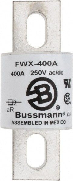 Cooper Bussmann FWX-400A Flush End Fast-Acting Fuse: 400 A, 3-27/32" OAL, 1-1/2" Dia Image