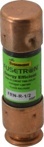 Cartridge Time Delay Fuse: RK5, 0.5 A, 50.8 mm OAL, 14.3 mm Dia