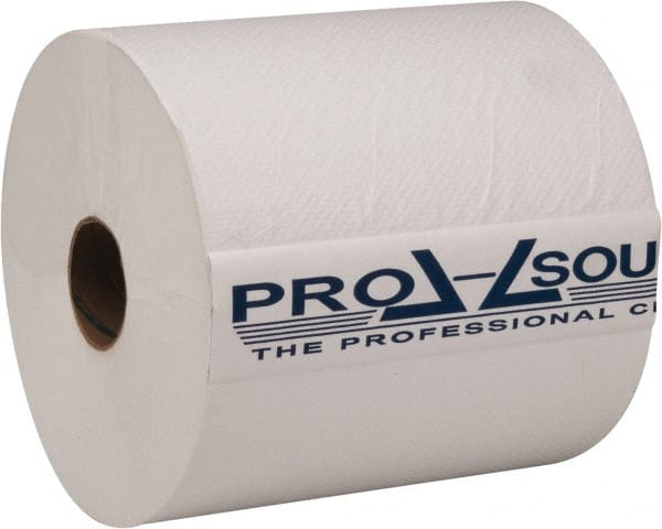 PRO-SOURCE 75809954 Paper Towels: Hard Roll, 12 Rolls, 1 Ply, Recycled Fiber, White 