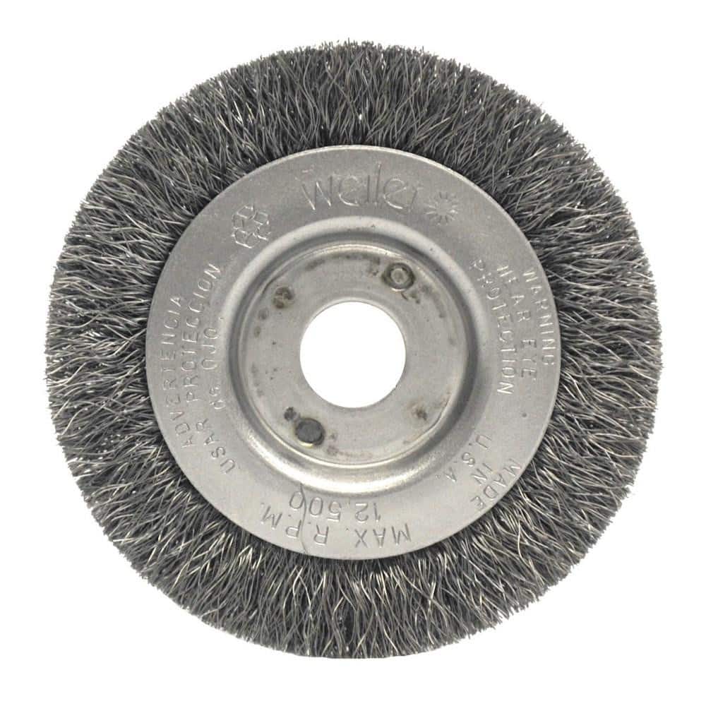 Weiler 214 Wheel Brush: 3" Wheel Dia, Crimped 