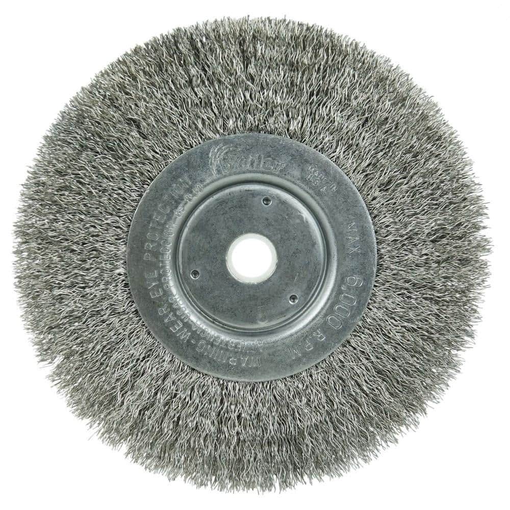 Weiler 1695 Wheel Brush: 6" Wheel Dia, Crimped 