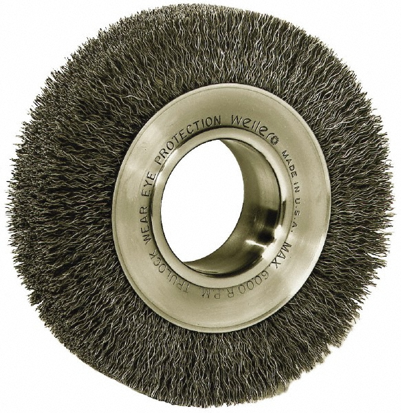 Weiler 6" OD, 2" Arbor Hole, Crimped Steel Wheel Brush 75843748