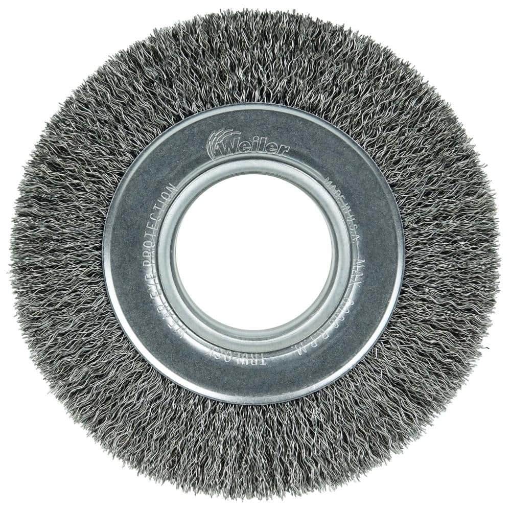 Weiler 3070 Wheel Brush: 6" Wheel Dia, Crimped 