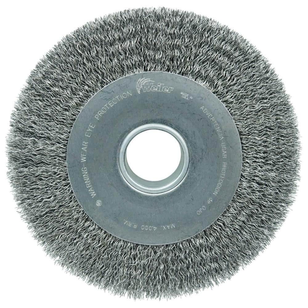 Weiler 3200 Wheel Brush: 10" Wheel Dia, Crimped 