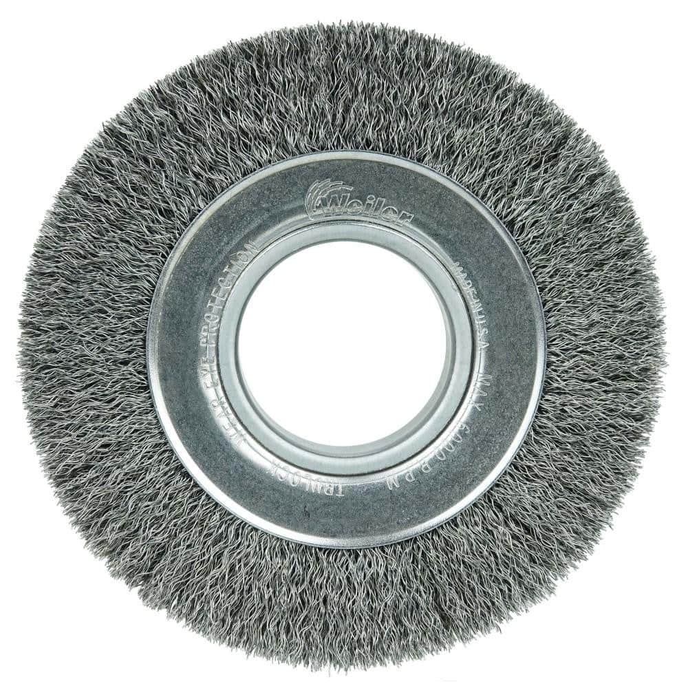 Weiler 6070 Wheel Brush: 6" Wheel Dia, Crimped 