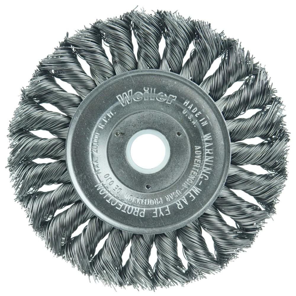 Weiler 8045 Wheel Brush: 4" Wheel Dia, Knotted 