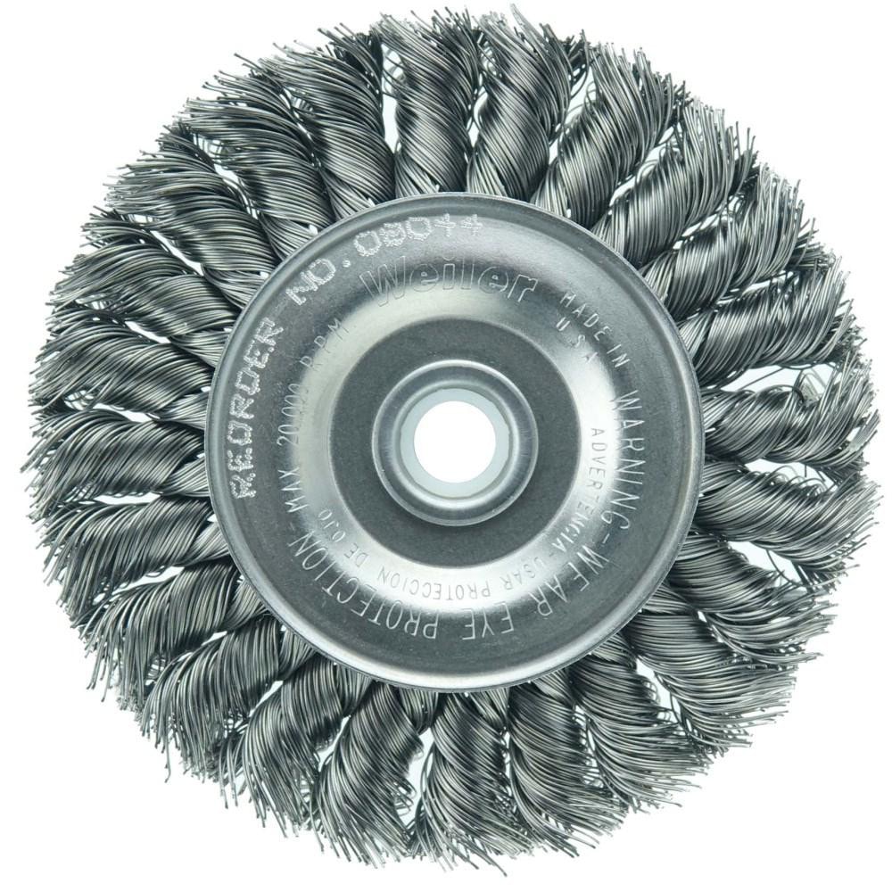 Weiler 8064 Wheel Brush: 4" Wheel Dia, Knotted Image