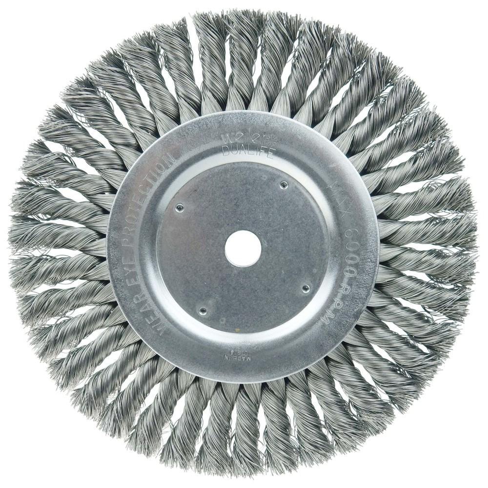 Weiler 8145 Wheel Brush: 8" Wheel Dia, Knotted 