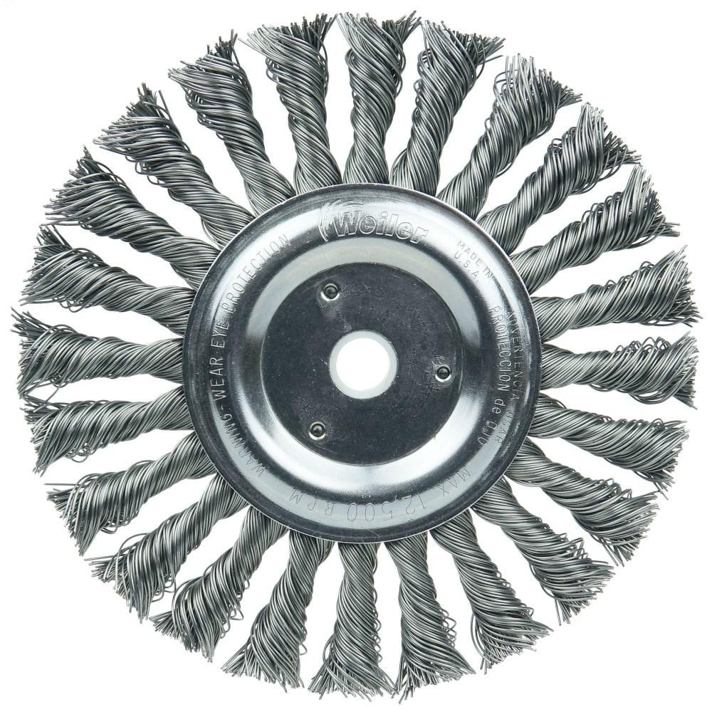 Weiler 8775 Wheel Brush: 6" Wheel Dia, Knotted 