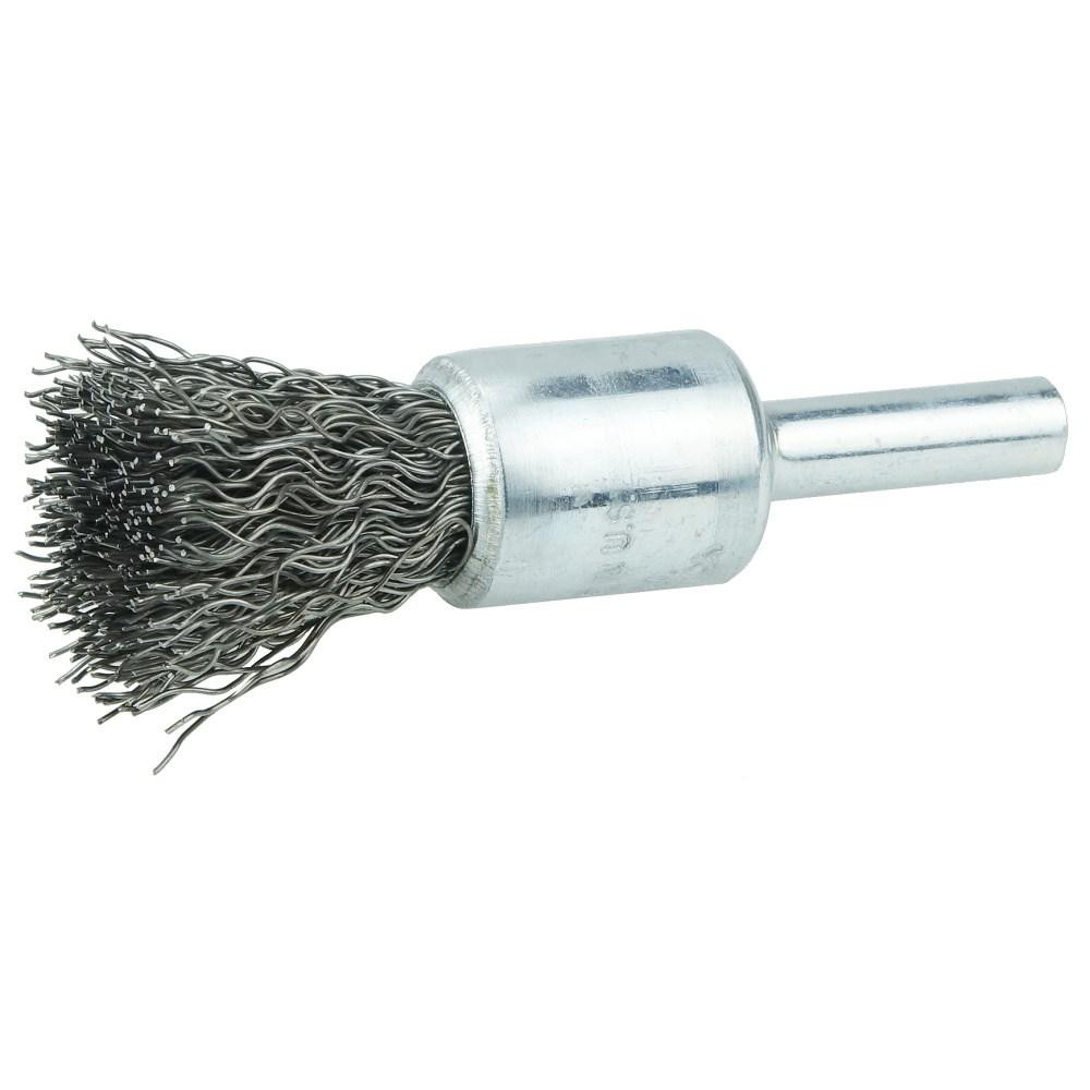 Weiler - End Brushes: 1/2" Dia, Steel, Crimped Wire | M…
