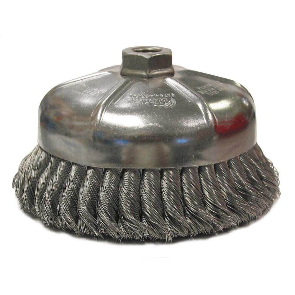 Weiler 12396 Cup Brush: 6" Dia, 0.035" Wire Dia, Steel, Knotted Image