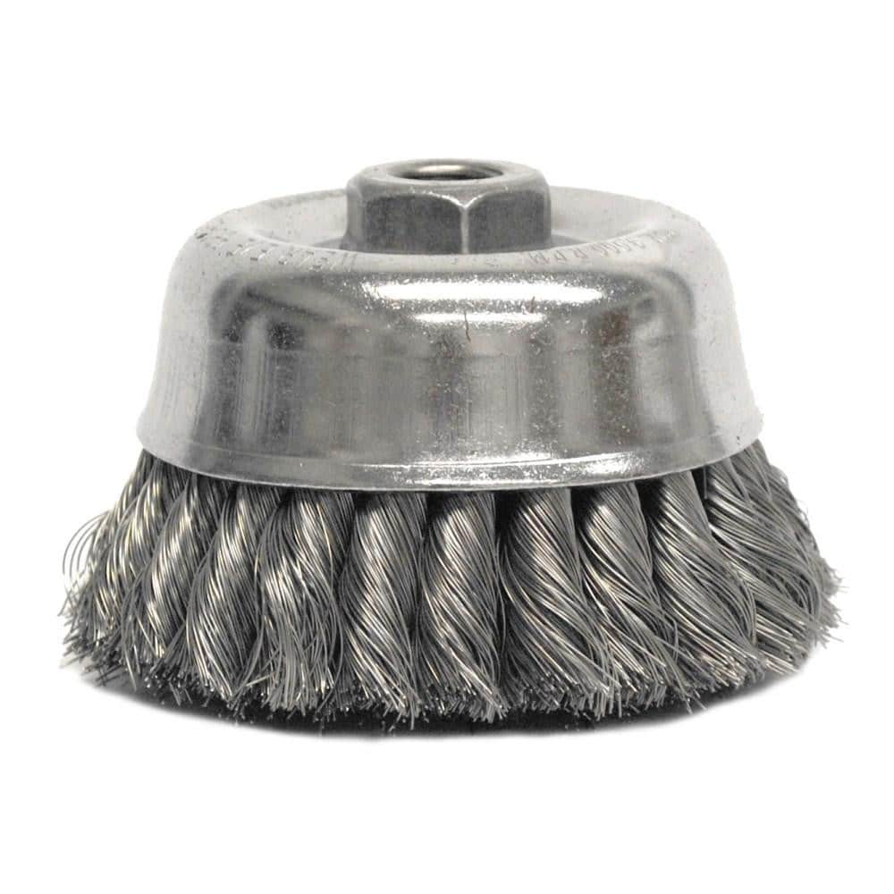 Steelex Plus D2282 5-Inch Knotted Wire Cup Brush, 5/8 by 11-Inch