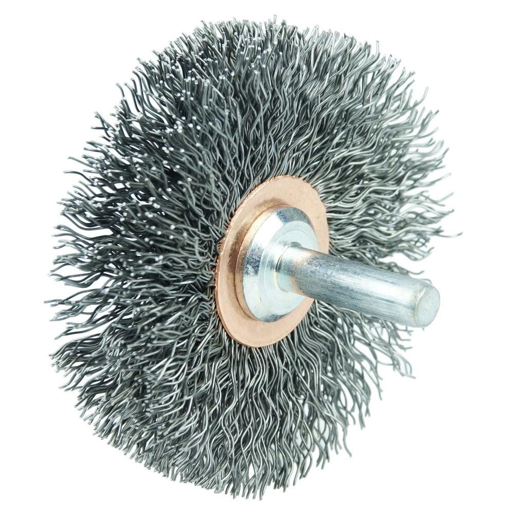 Weiler - Wheel Brush: 3" Wheel Dia, 5/8" Face Width, 0.0060" Wire Dia