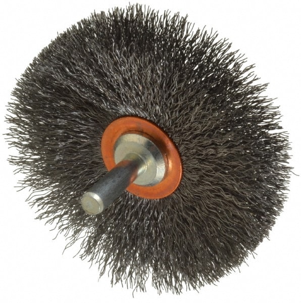 Weiler 98542 Wheel Brush: 3" Wheel Dia, Crimped 