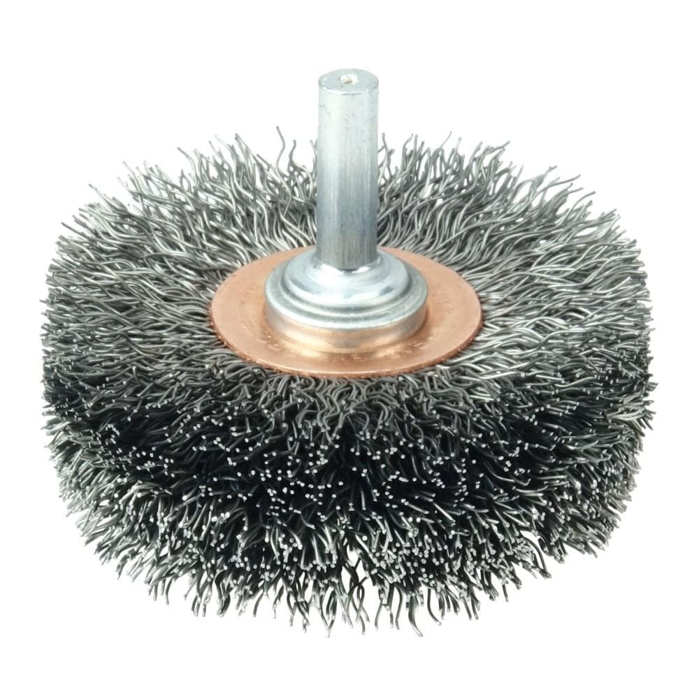 Weiler 17620 Wheel Brush: 2-1/2" Wheel Dia, Crimped 