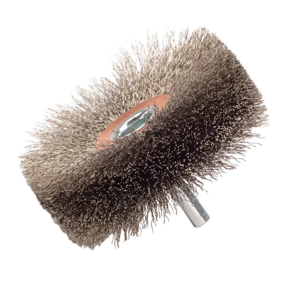 Weiler 17621 Wheel Brush: 3" Wheel Dia, Crimped 