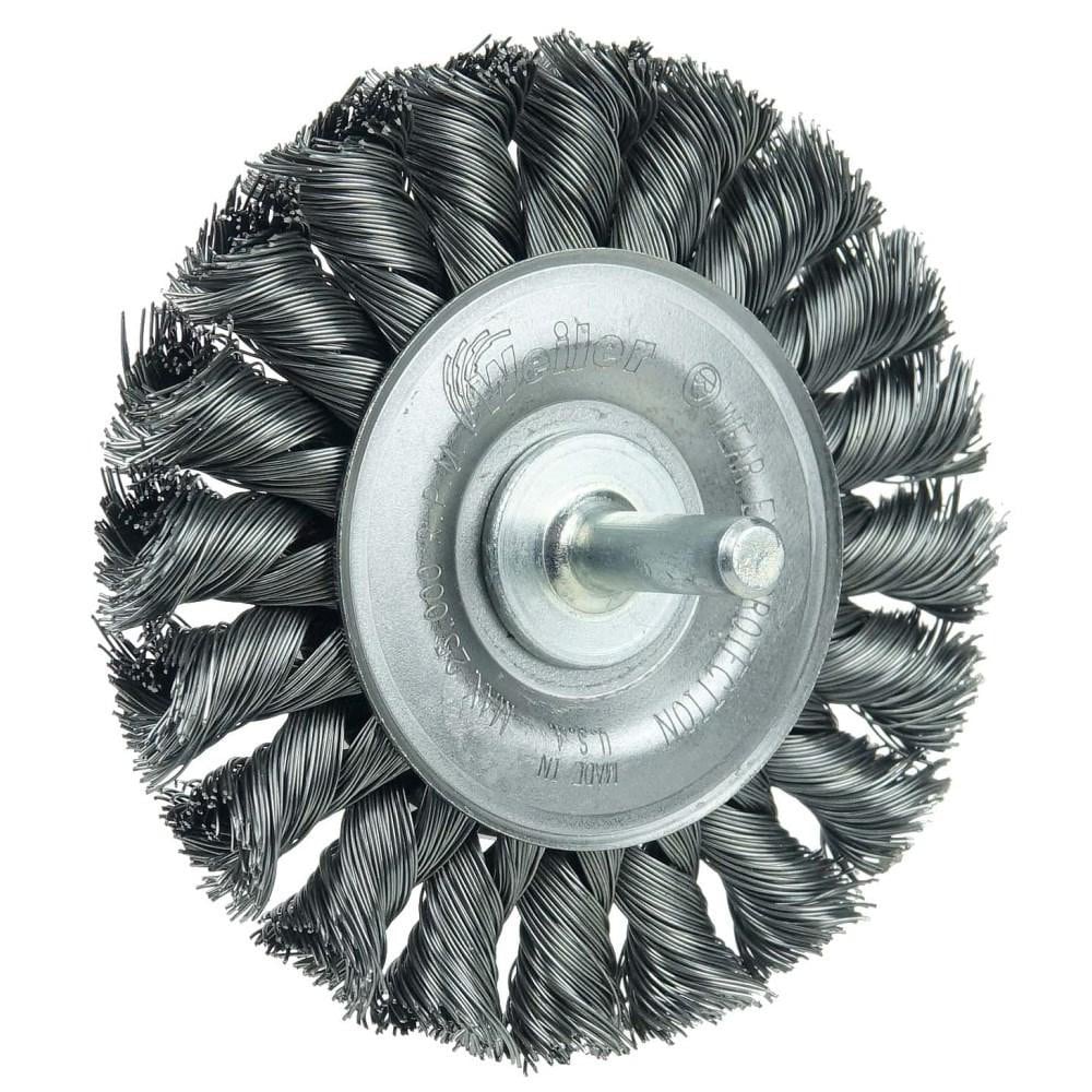 Weiler 17681 Wheel Brush: 3-1/4" Wheel Dia, Knotted 