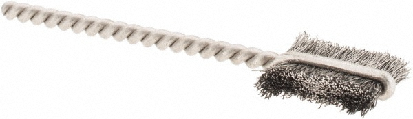 Power Tube Brush: 3/8" Dia, Flat, Steel - 3/32" Shank Dia