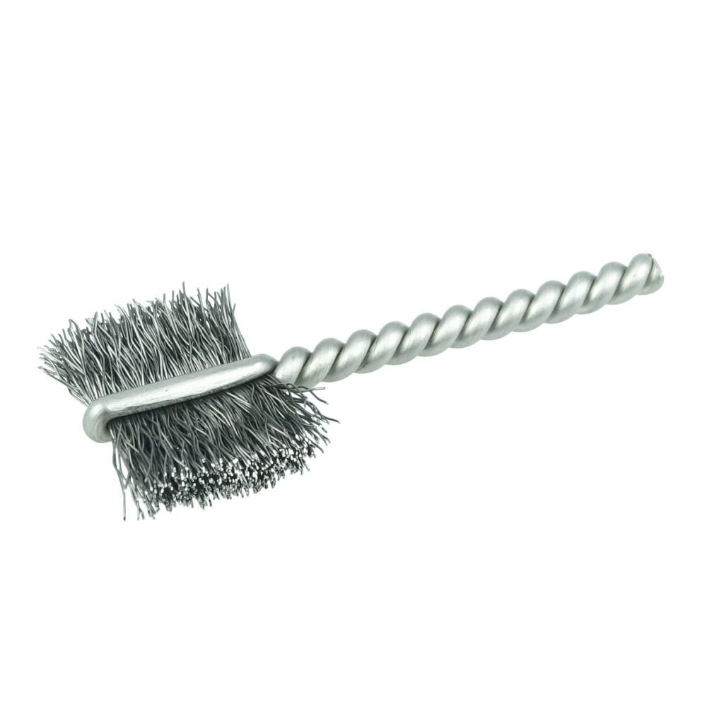 Power Tube Brush: Flat, Steel - 1/8" Shank Dia