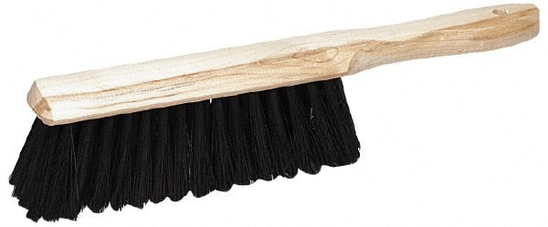 Counter & Dust Brushes; Bristle Material: Polystyrene ; Bristle Firmness: Medium ; Brush Length: 8in ; Bristle Color: Black ; Handle Material: Wood