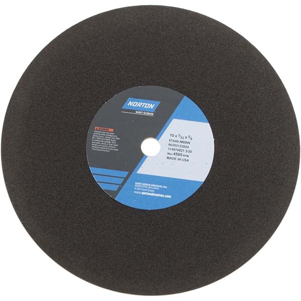 Norton 66253122824 Cut-Off Wheel: 10" Dia, 3/32" Thick, 5/8" Hole, Aluminum Oxide Image