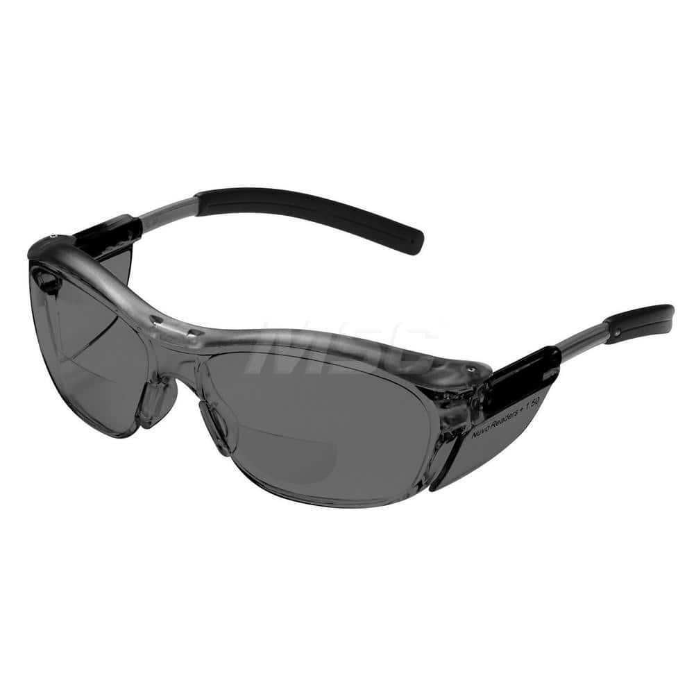Magnifying Safety Glasses: +1.5, Gray Lenses, Anti-Fog, ANSI Z87.1 & CSA Z94.3
