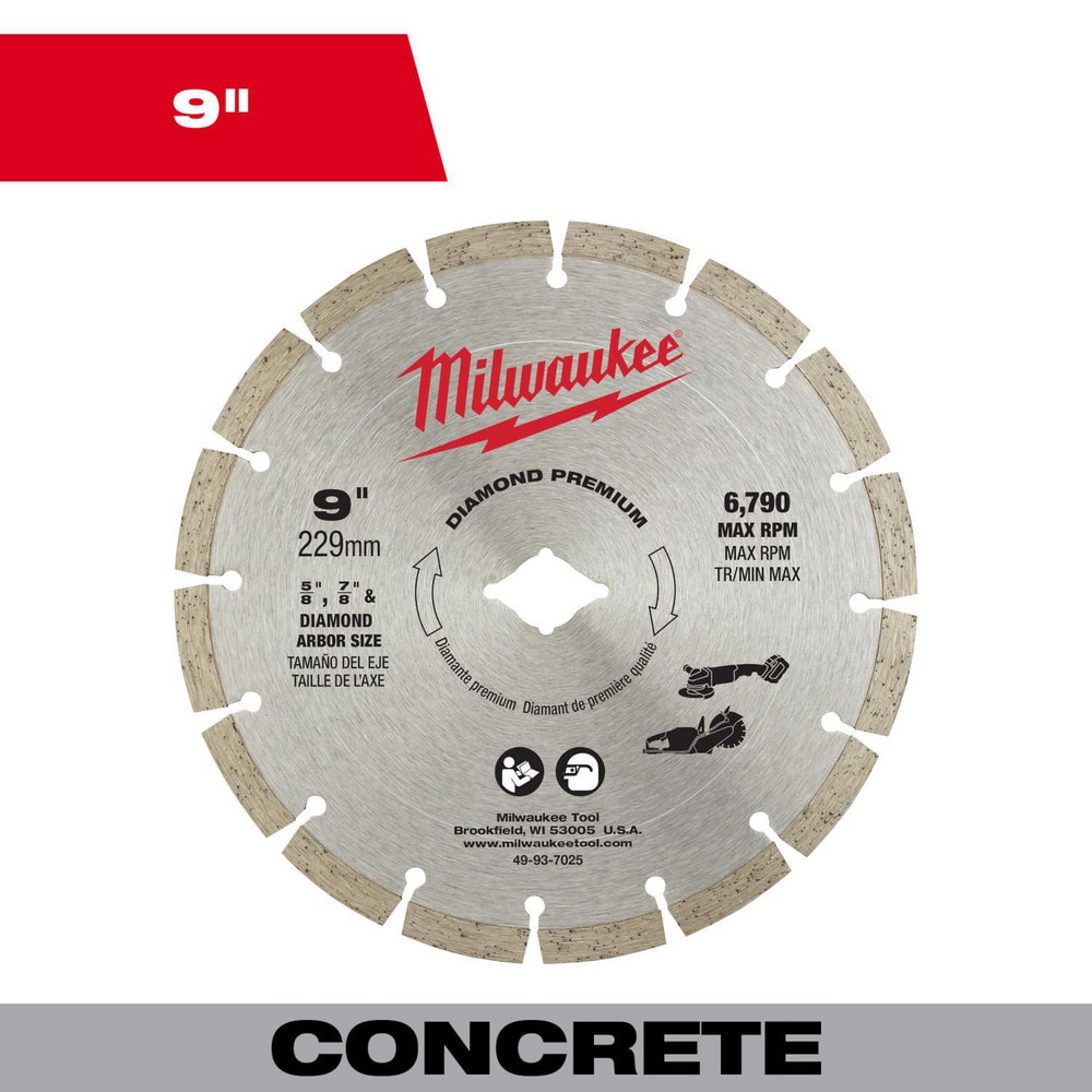 Wet & Dry-Cut Saw Blades; Blade Diameter (Inch): 9 ; Blade Material: Diamond ; Blade Thickness (Decimal Inch): 0.0975 ; Arbor Hole Diameter (Inch): 5/8; 7/8 ; Number of Teeth: 16 ; Arbor Style: Round with Diamond Knockout
