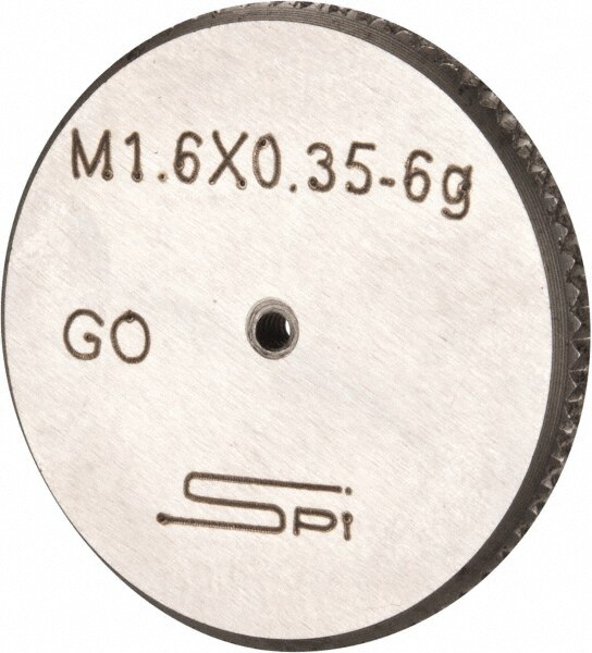 SPI 34-455-6 Threaded Ring Gage: M1.6 x 0.35 Thread, Metric, Class 6G, Go Image