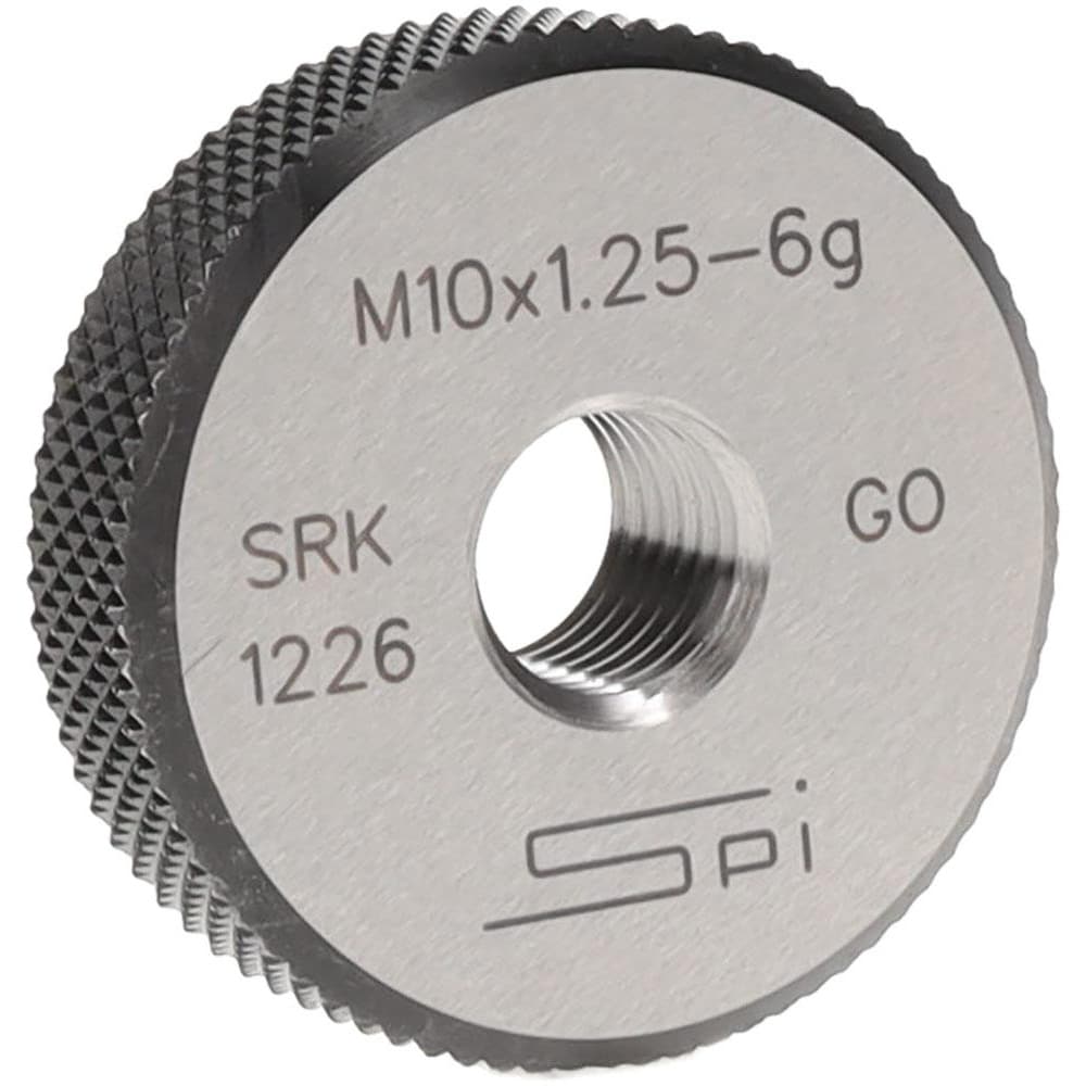 Threaded Ring Gage: M10 x 1.25 Thread, Metric, Class 6G, Go