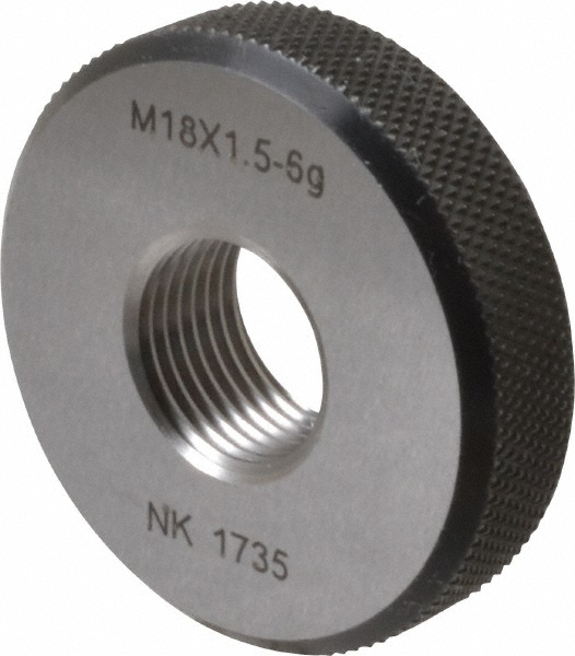 SPI 34-499-4 Threaded Ring Gage: M18 x 1.50 Thread, Metric, Class 6G, Go Image