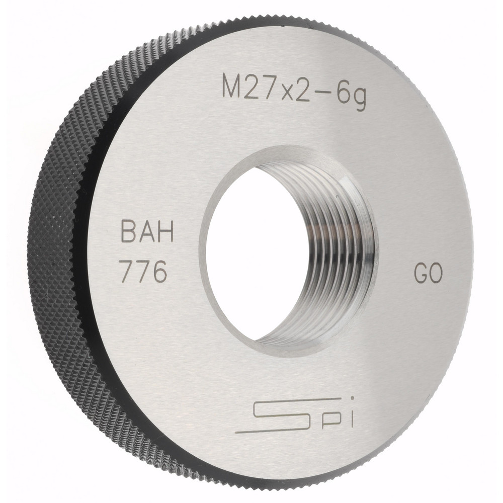 SPI 34-513-2 Threaded Ring Gage: M27 x 2.00 Thread, Metric, Class 6G, Go Image