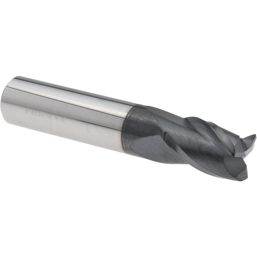 Corner Radius End Mill: 3/8" Dia, 5/8" LOC, 0.0200" Radius, 3 Flute, Solid Carbide