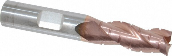Corner Radius End Mill: 7/16" Dia, 1" LOC, 0.02" Radius, 3 Flutes