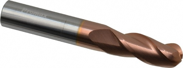 ProMax 113-02412 Ball End Mill: 0.375" Dia, 0.875" LOC, 3 Flute, Solid Carbide Image