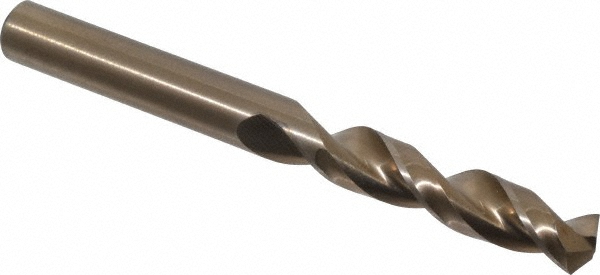 Screw Machine Drill Bit: Letter H (0.2660) Dia, 135 deg, Cobalt - Straw Finish, 2-11/16" OAL, Right Hand Cut, 2 Flute, Parabolic Flute, Straight-Cylindrical Shank, Series 2175