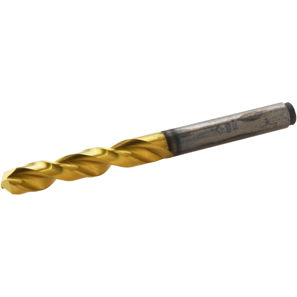 Screw Machine Drill Bit: #1 (0.2280) Dia, 135 deg, Cobalt - TiN Finish, 2-7/16" OAL, Right Hand Cut, 2 Flute, Parabolic Flute, Straight-Cylindrical Shank, Series 2175TN