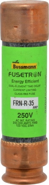 Cooper Bussmann FRN-R-35 Cartridge Time Delay Fuse: RK5, 35 A, 76.2 mm OAL, 20.6 mm Dia Image