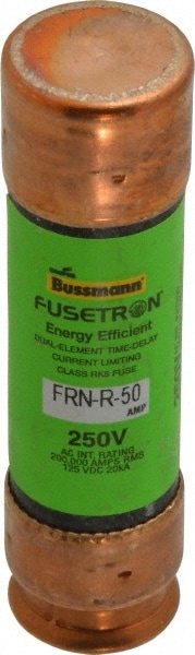 Cooper Bussmann FRN-R-50 Cartridge Time Delay Fuse: RK5, 50 A, 76.2 mm OAL, 20.6 mm Dia Image