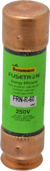 Cooper Bussmann FRN-R-60 Cartridge Time Delay Fuse: RK5, 60 A, 76.2 mm OAL, 20.6 mm Dia Image