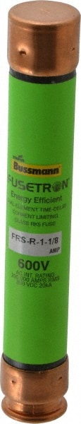 Cooper Bussmann FRS-R-1-1/8 Cartridge Time Delay Fuse: RK5, 1.13 A, 127 mm OAL, 20.6 mm Dia Image