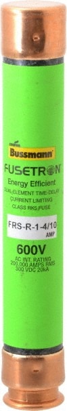 Cooper Bussmann FRS-R-1-4/10 Cartridge Time Delay Fuse: RK5, 1.4 A, 127 mm OAL, 20.6 mm Dia Image