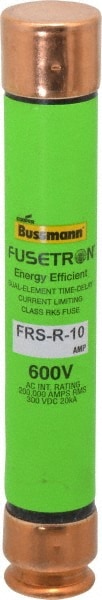 Cooper Bussmann FRS-R-10 Cartridge Time Delay Fuse: RK5, 10 A, 127 mm OAL, 20.6 mm Dia Image