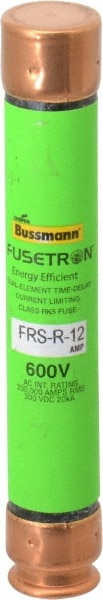 Cooper Bussmann FRS-R-12 Cartridge Time Delay Fuse: RK5, 12 A, 127 mm OAL, 20.6 mm Dia Image