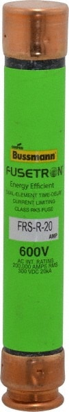 Cooper Bussmann FRS-R-20 Cartridge Time Delay Fuse: RK5, 20 A, 127 mm OAL, 20.6 mm Dia Image