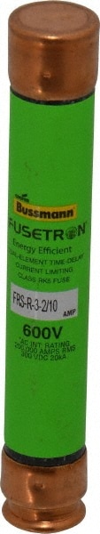 Cooper Bussmann FRS-R-3-2/10 Cartridge Time Delay Fuse: RK5, 3.2 A, 127 mm OAL, 20.6 mm Dia Image