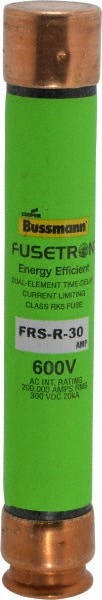 Cooper Bussmann FRS-R-30 Cartridge Time Delay Fuse: RK5, 30 A, 127 mm OAL, 20.6 mm Dia Image