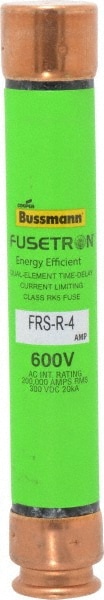 Cooper Bussmann FRS-R-4 Cartridge Time Delay Fuse: RK5, 4 A, 127 mm OAL, 20.6 mm Dia Image