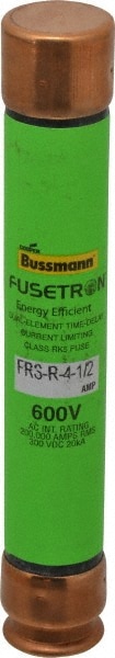 Cooper Bussmann FRS-R-4-1/2 Cartridge Time Delay Fuse: RK5, 4.5 A, 127 mm OAL, 20.6 mm Dia Image